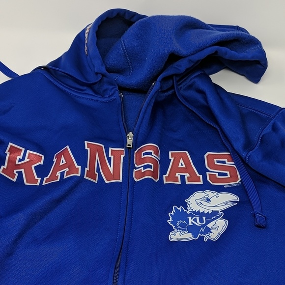 Kansas JayHawks Rock Chalk Graphic Hoodie Size L - Picture 3 of 6